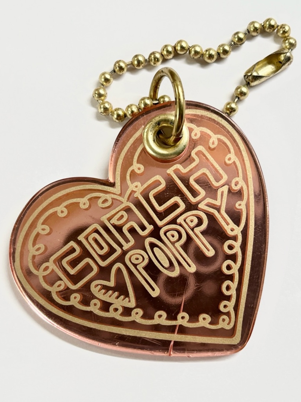Coach Poppy Heart Hang Tag EUC